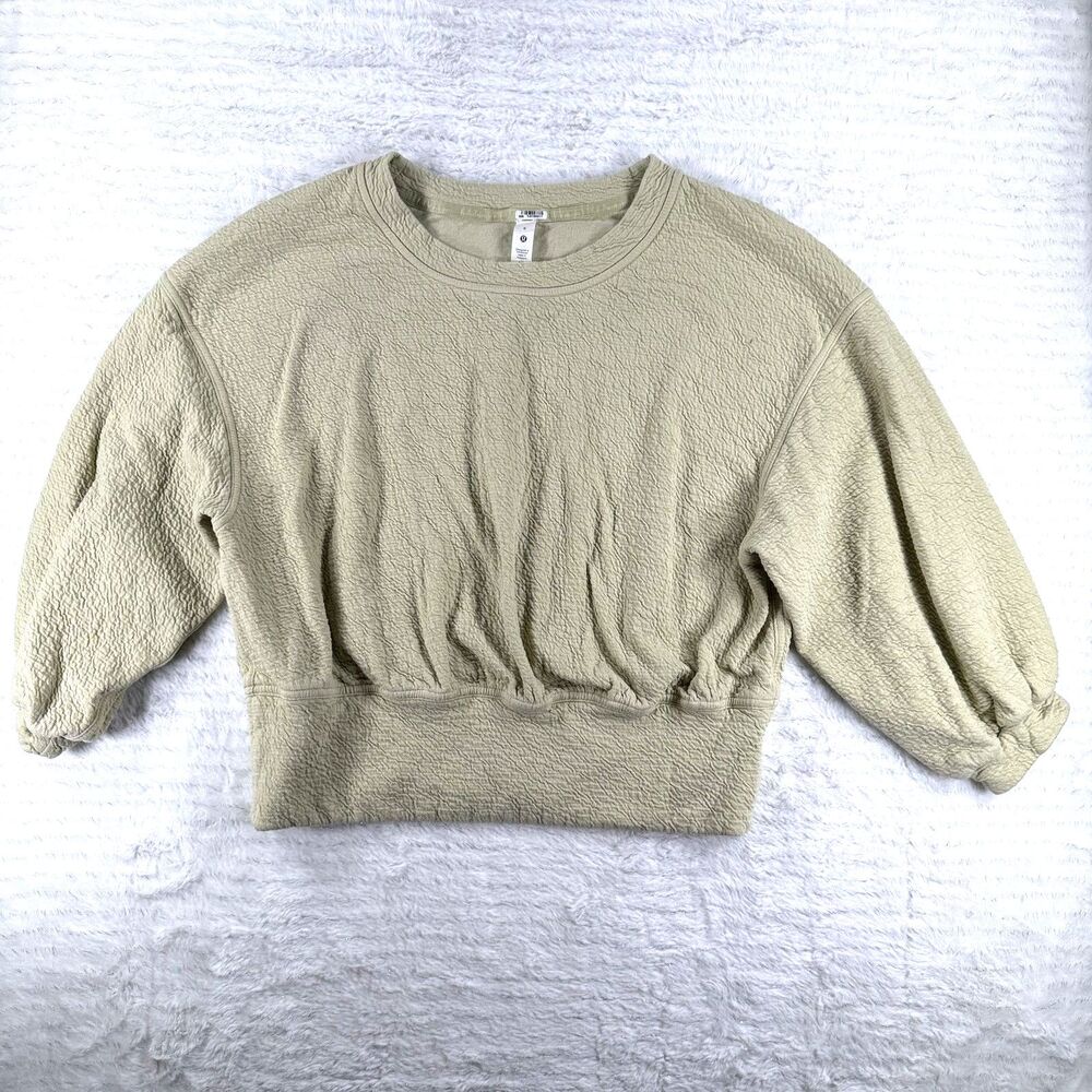 Lululemon Textured Crewneck Pullover Dew Green Womens Size 6